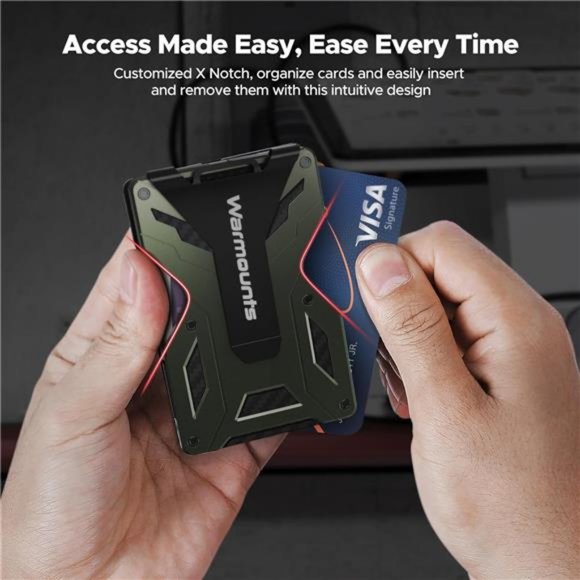 Money Clip Tactical Wallet, Carbon Fiber Wallet, RFID Blocking Minimalist Wallet - Picture 2 of 7